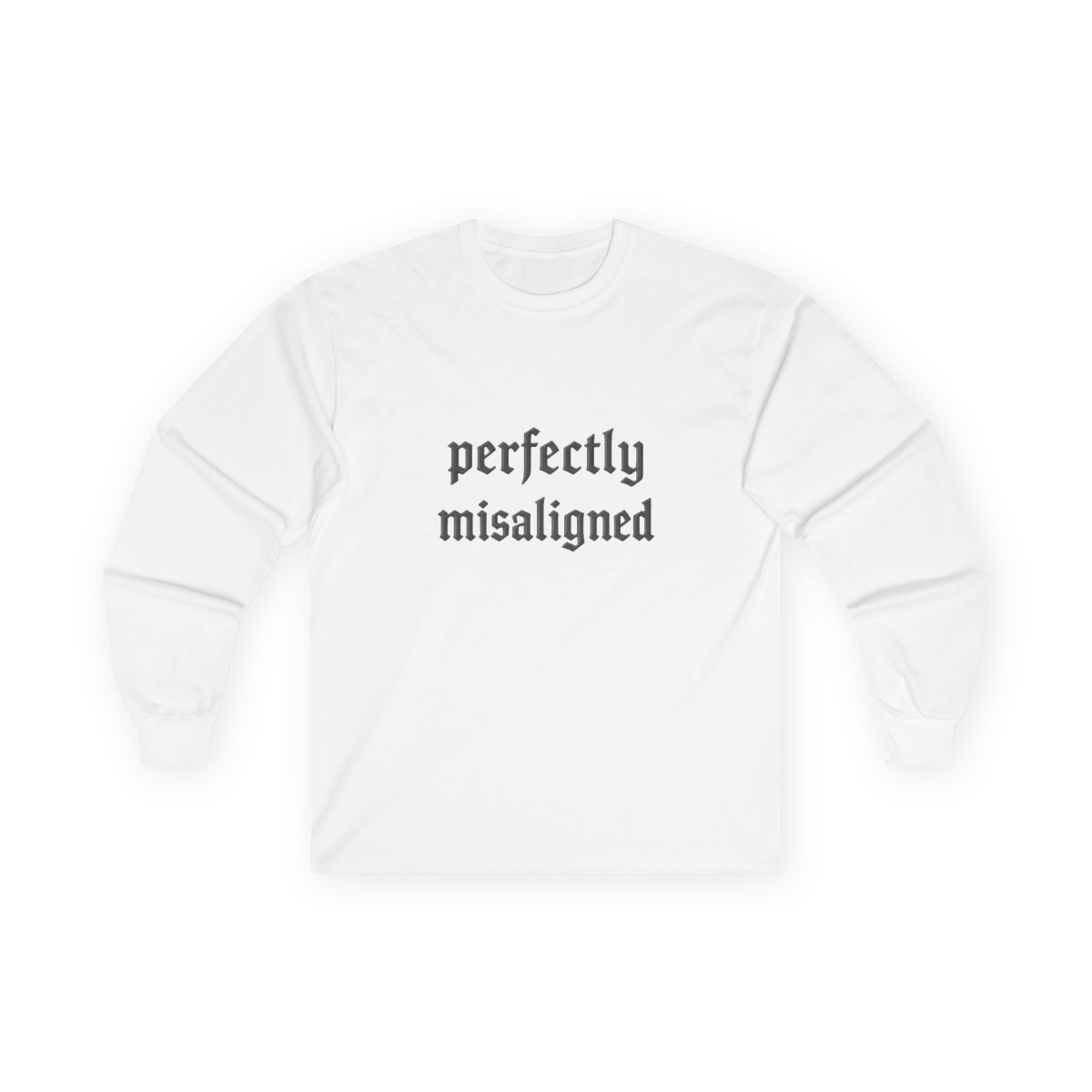 Perfectly Misaligned Crewneck | Funny Sweatshirt, Humorous Graphic, Quirky Gift